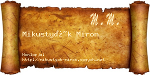 Mikustyák Miron névjegykártya